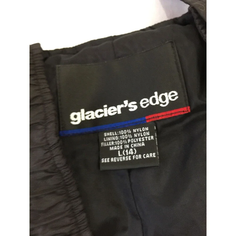 GLACIERS EDGE BOYS GIRLS NYLON SNOW SKI OVERALLS BIBS PANTS SIZE L 14